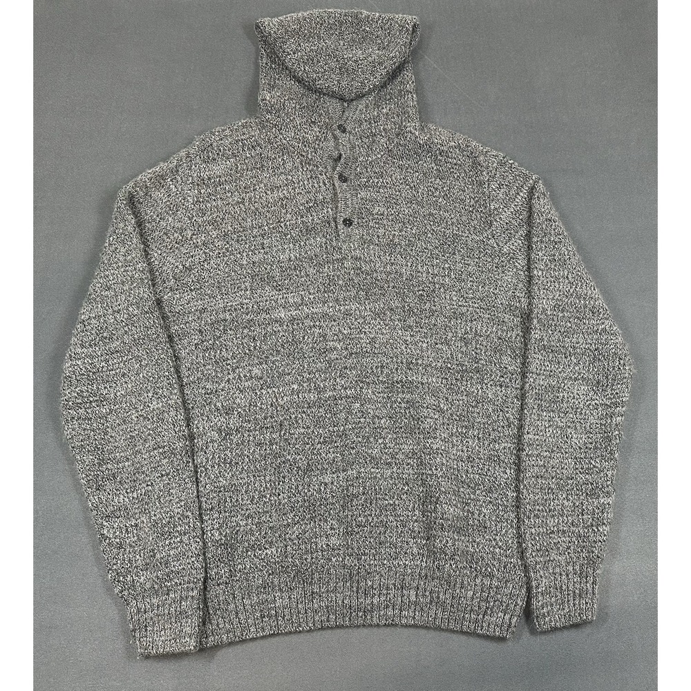 PrAna Sweater Mens Size Large Carter Hooded Gray Organic Cotton Wool Blend